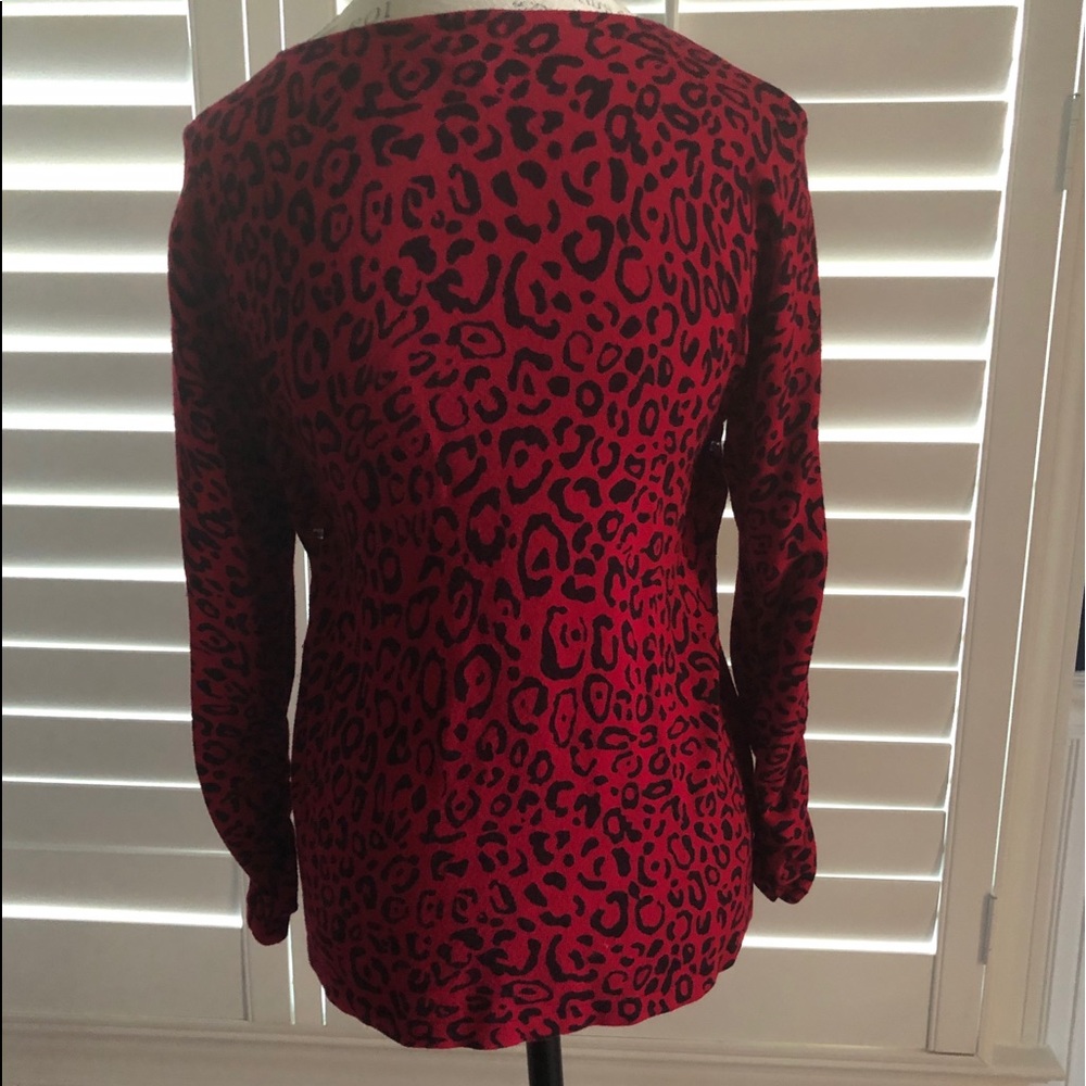 Alfani Red Leopard Sweater - Picture 4 of 6